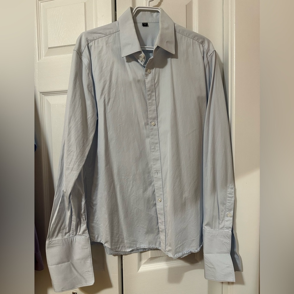 Men's Light Bluish-White Shirt